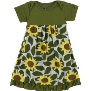 Kickee Pants Aloe Sunflower Sling Dress